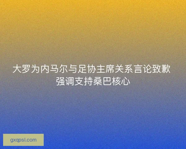 大罗为内马尔与足协主席关系言论致歉 强调支持桑巴核心