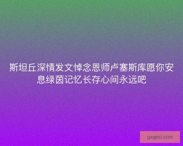 斯坦丘深情发文悼念恩师卢塞斯库愿你安息绿茵记忆长存心间永远吧